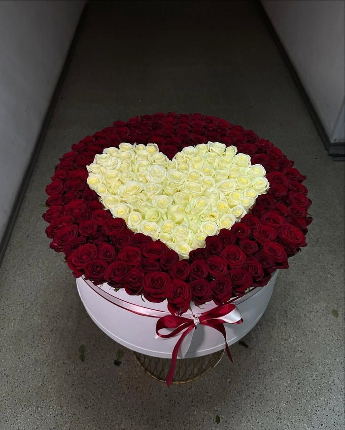 101 Red & White Roses