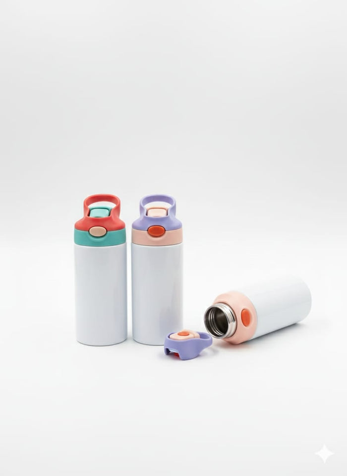 12oz Kids Stainless Steal Insulated Flip Bottle - Sublimation Product - Craftique Fusion Ltd