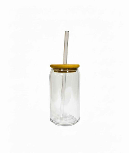 16oz Glass Mom Life Tumbler With Bamboo Lid and Glass Straw