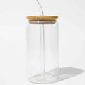 16oz Glass Tumbler With Non Drip Lid and Straw- UV-DTF Product