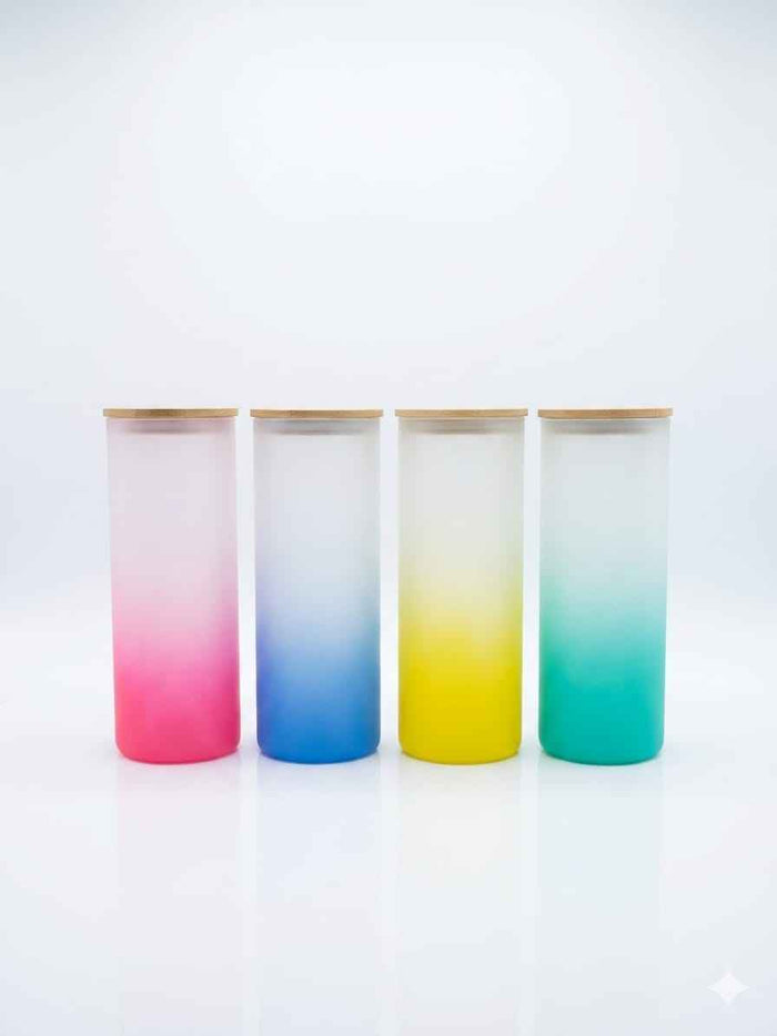 24oz Ombre Frosted Glass Tumblers