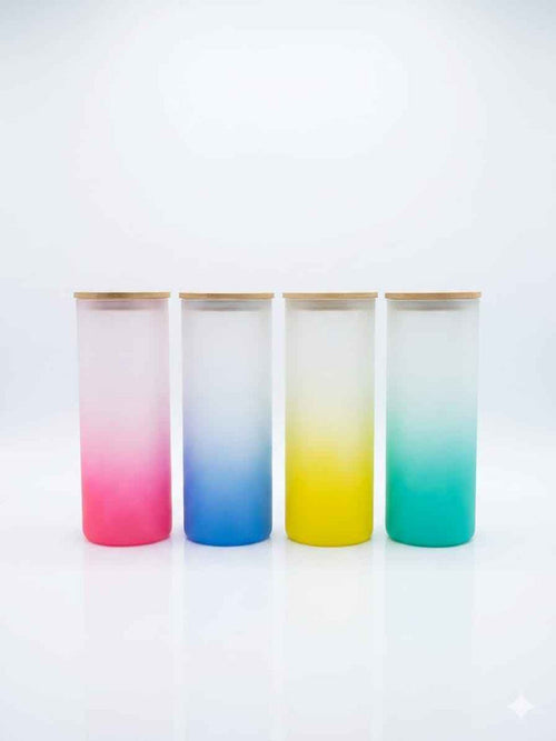 24oz Ombre Frosted Glass Tumblers