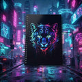 Abstract Neon Panther - A5 Spiral Notebook