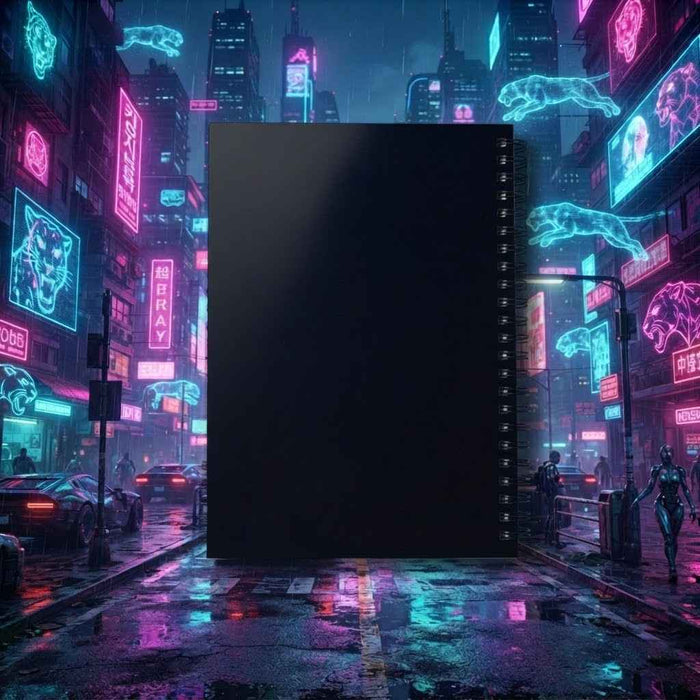 Abstract Neon Panther - A5 Spiral Notebook