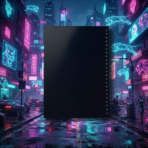 Abstract Neon Panther - A5 Spiral Notebook