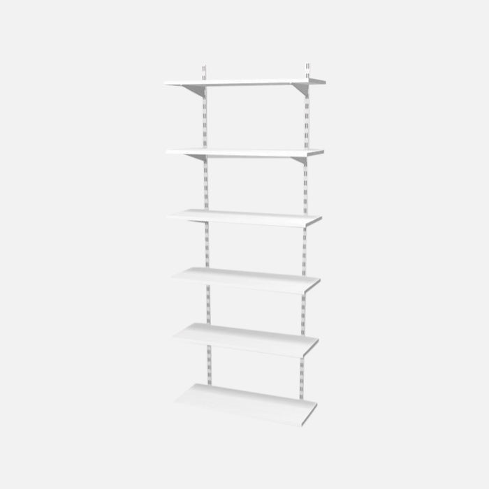 Adjustable 6 European Made Shelf Kit White 2000x800x300mm