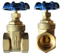 AG GV200-100T Brass Gate Valve, 1" fpt
