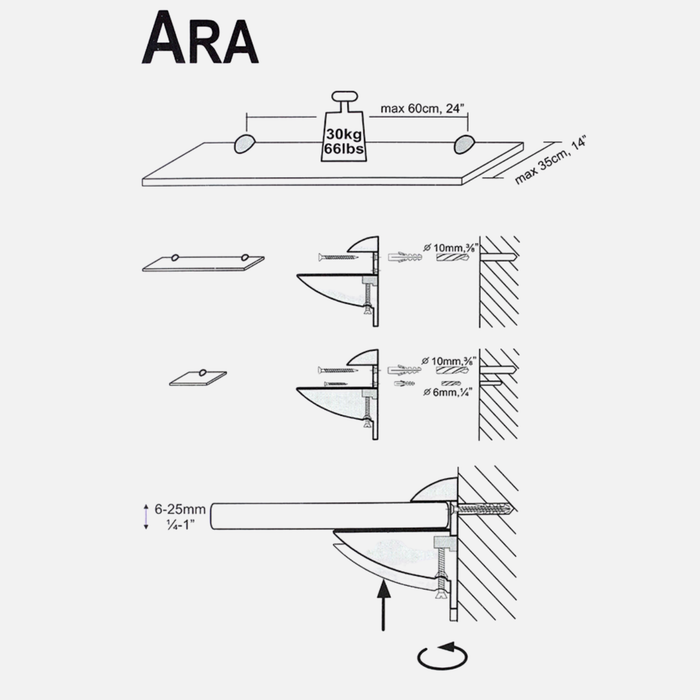 Ara White Brackets (Pair)