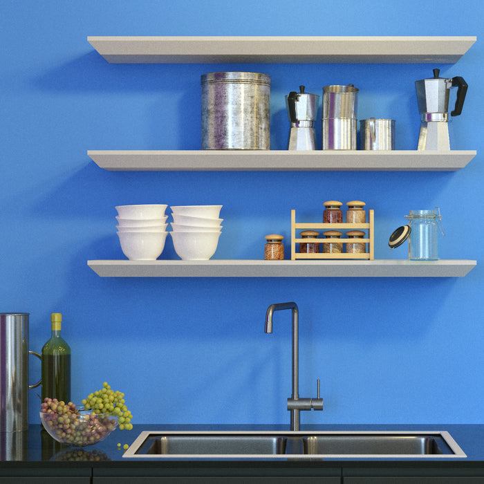 Beveled Edge Floating Shelf Matte White 1000x200x32mm (Triple Deal)