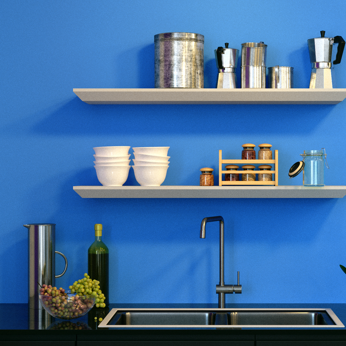 Beveled Edge Floating Shelf Matte White 1000x250x38mm