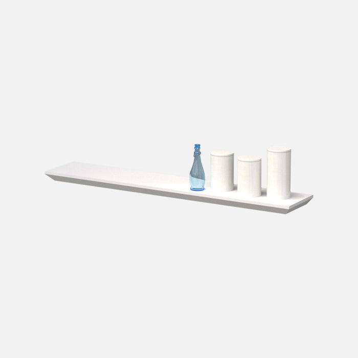 Beveled Edge Floating Shelf Matte White 1200x250x38mm (Double Deal)