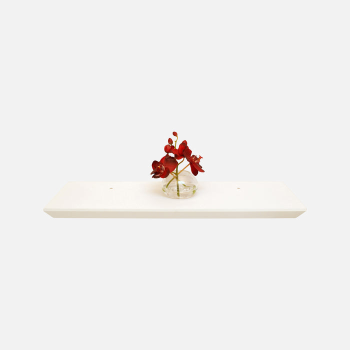 Beveled Edge Floating Shelf Matte White 600x200x32mm