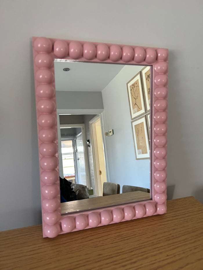 Bobbin bobby chunky 30mm mirror in natural oak base,  two sizes available 26cm x 36cm and 60cm x 40cm