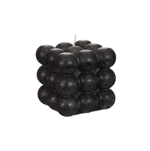 BUBBLE CANDLE 8X8X8CM BLACK Deventor