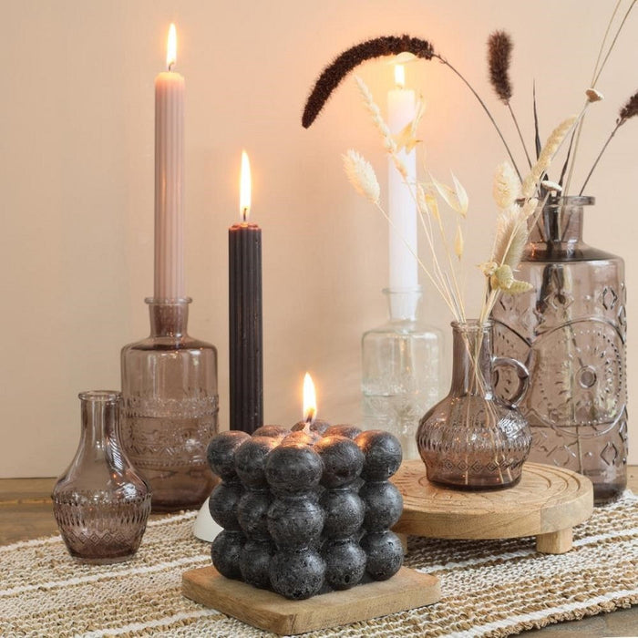 BUBBLE CANDLE 8X8X8CM BLACK Deventor