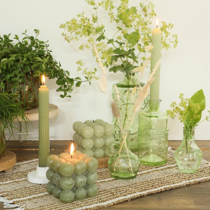BUBBLE CANDLE 8X8X8CM GREEN Deventor