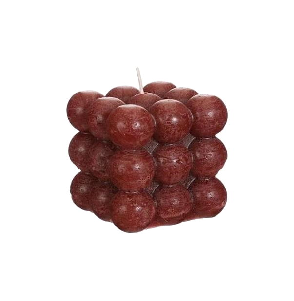 BUBBLUE CANDLE 8X8X8CM RED Deventor