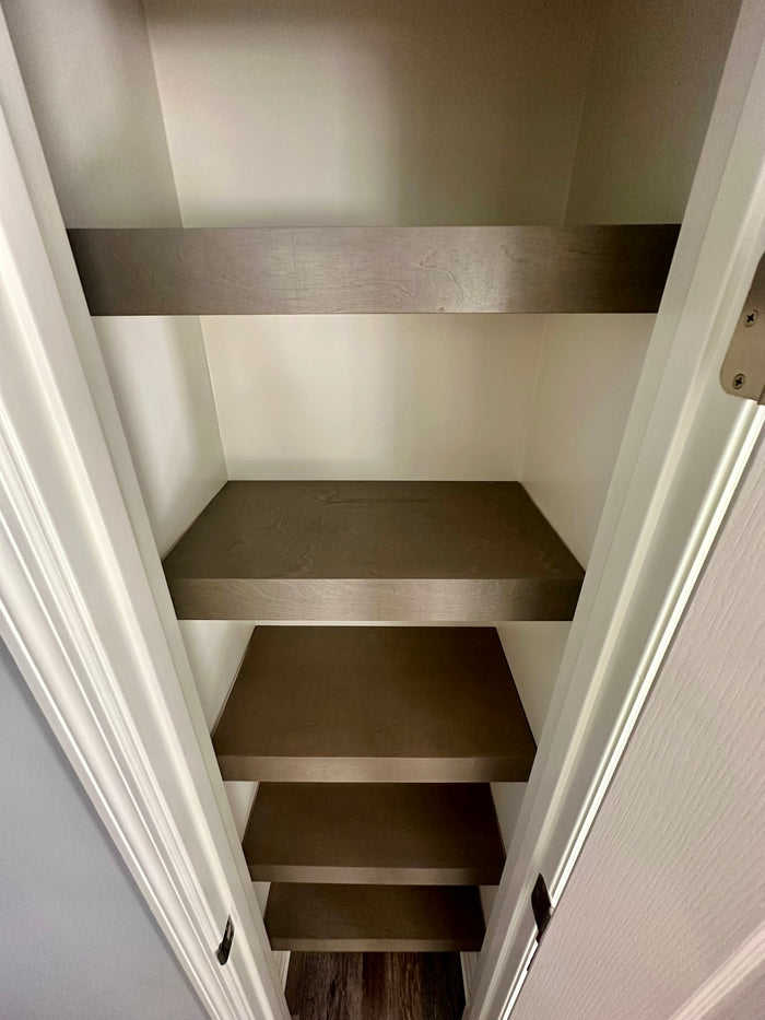 Bundle sets of 12-in Deep Wire Shelf Covers - Floating Style Shelf for a linen closet, pantry, laundry, garage. Any Size & Any Color. Whole Closet Upgrade, Pantry Makeover