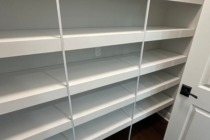 Bundle sets of 12-in Deep Wire Shelf Covers - Floating Style Shelf for a linen closet, pantry, laundry, garage. Any Size & Any Color. Whole Closet Upgrade, Pantry Makeover