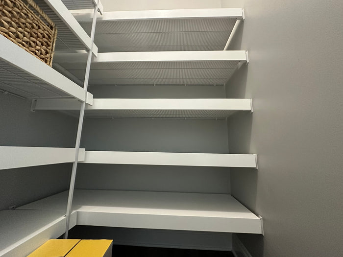 Bundle sets of 12-in Deep Wire Shelf Covers - Floating Style Shelf for a linen closet, pantry, laundry, garage. Any Size & Any Color. Whole Closet Upgrade, Pantry Makeover