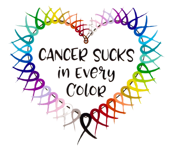 Cancer Sucks in Every Color 12oz Insulated Tumbler- UV-DTF Wrapped - Craftique Fusion Ltd