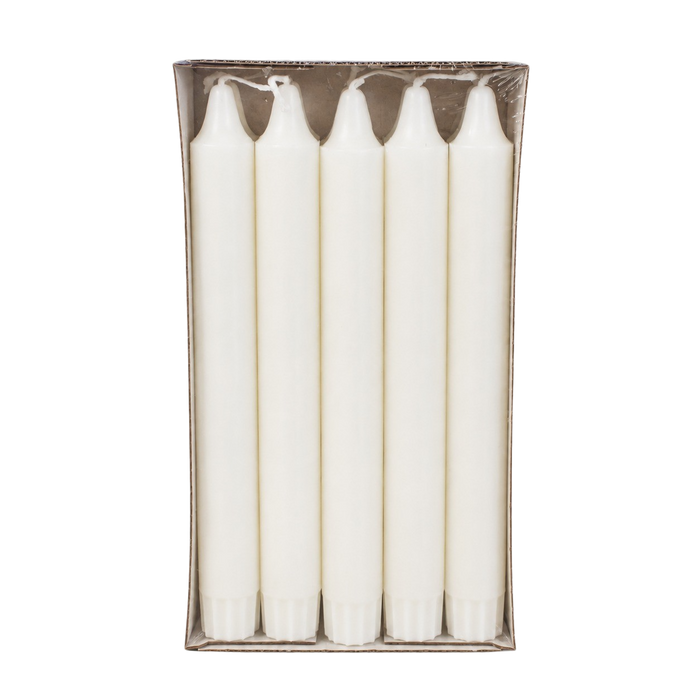 CANDLES STICK WHITE 20CM 10PCS 7HRS Deventor