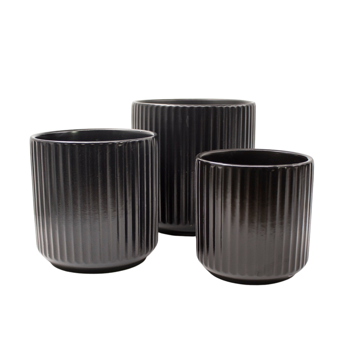 CERAMIC POT BLACK 3 SIZE Deventor