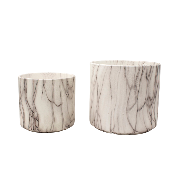 CERAMIC POT MARBLE WHITE Deventor