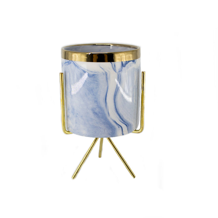 CERAMIC W/METAL STAND BLUE 8X7.5CM PH.HADJIGEORGIOU