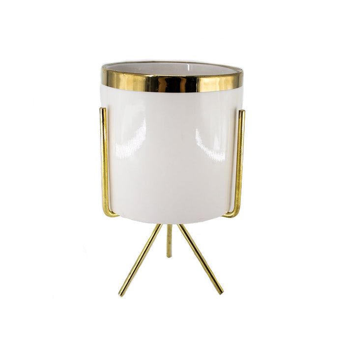 CERAMIC W/METAL STAND WHITE 11X11CM PH.HADJIGEORGIOU