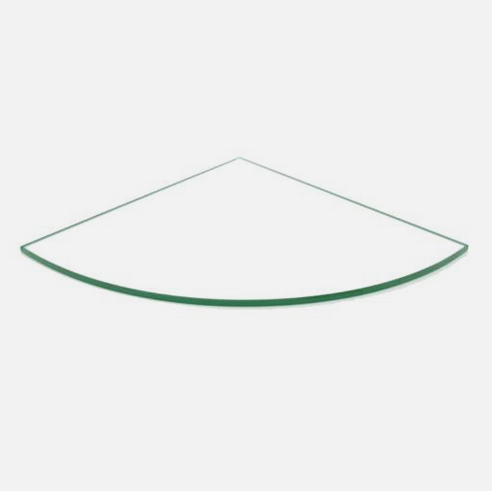 Clear Glass Corner Shelf Kit Jam Clips Stainless 250x250x8mm