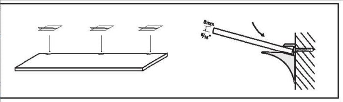 Clear Glass Shelf Slot Kit 600x200x8mm