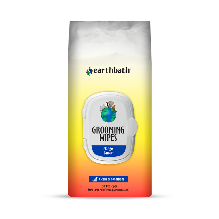 Earthbath Mango Tango Grooming Wipes for Dogs & Cats