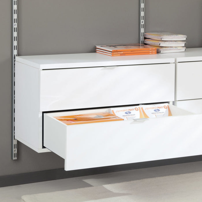 European Made 2 Drawer Shelf Kit White 800x400x450mm