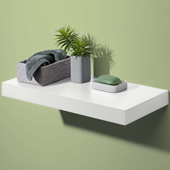 European Made Floating Shelf Kit White 570x250x50mm