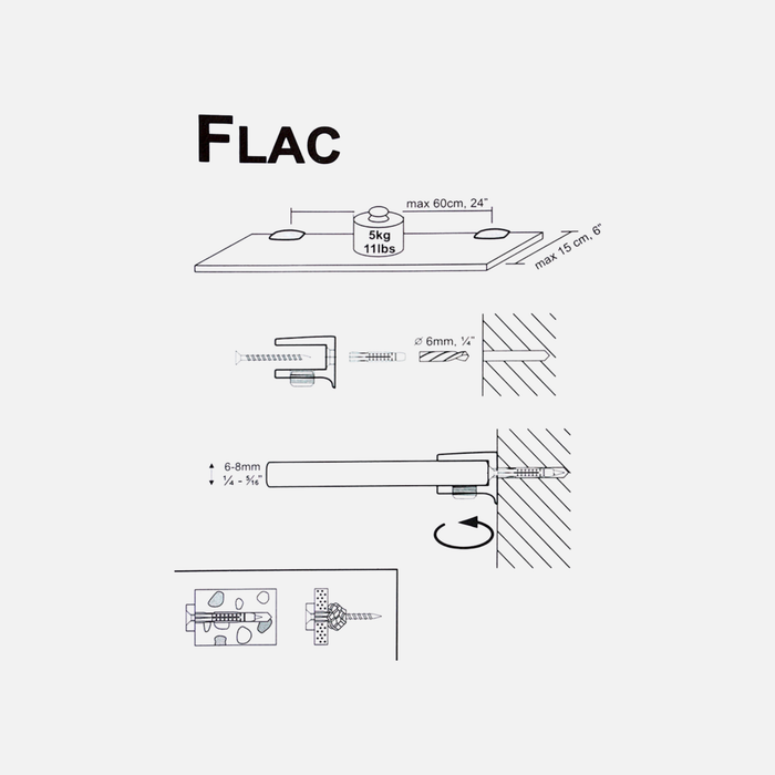 Flac Glass Clips Stainless (Pair)