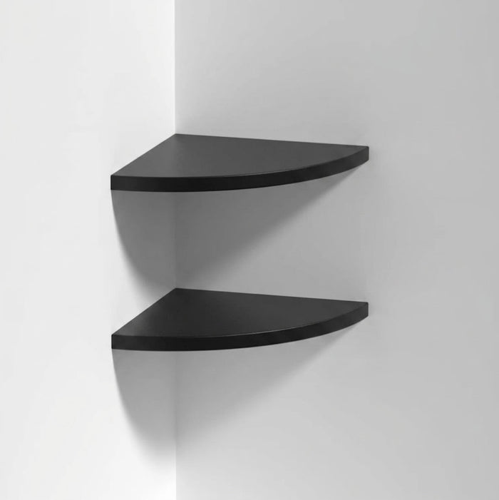 Floating Corner Shelves 300mm Black (Double Deal)