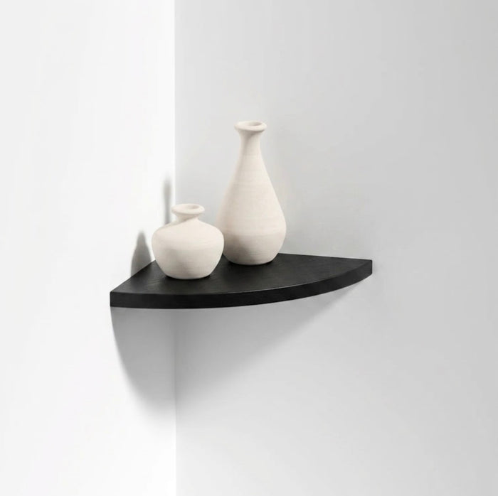 Floating Corner Shelves 300mm Black (Double Deal)