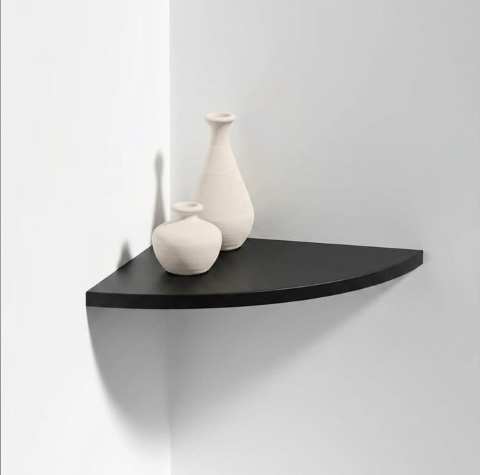 Floating Corner Shelves 400mm Black (Double Deal)