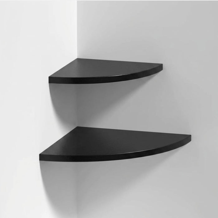 Floating Corner Shelves Black 300 & 400 (Double Deal)