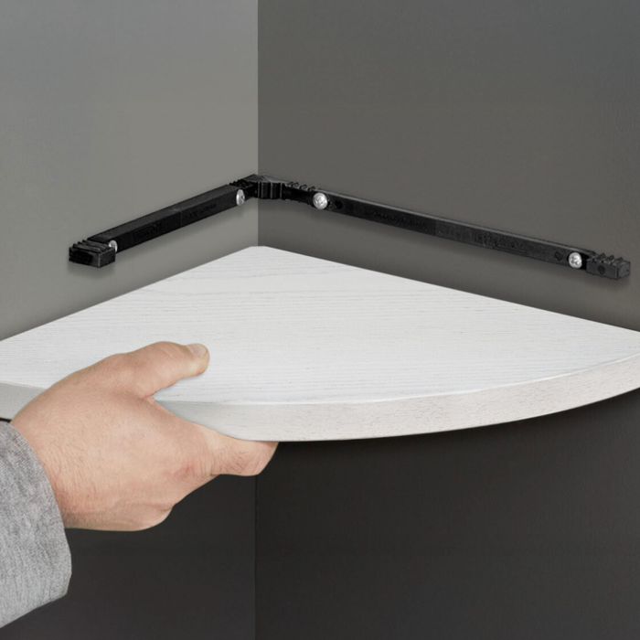 Floating Corner Shelves Black 300 & 400 (Double Deal)