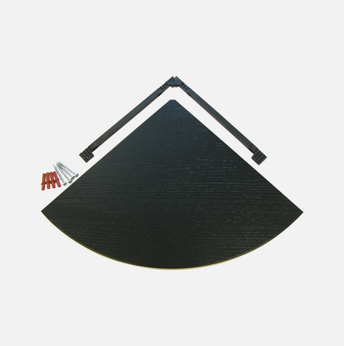 Floating Corner Shelves Black 300 & 400 (Double Deal)