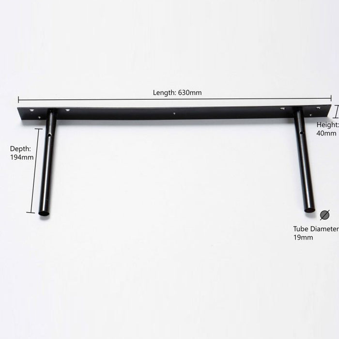 Floating Shelf Kit Gloss Black 1200x300x50mm