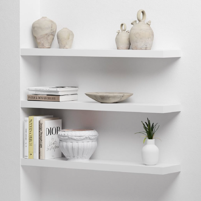 Floating Shelf Matte White 600x250x50mm