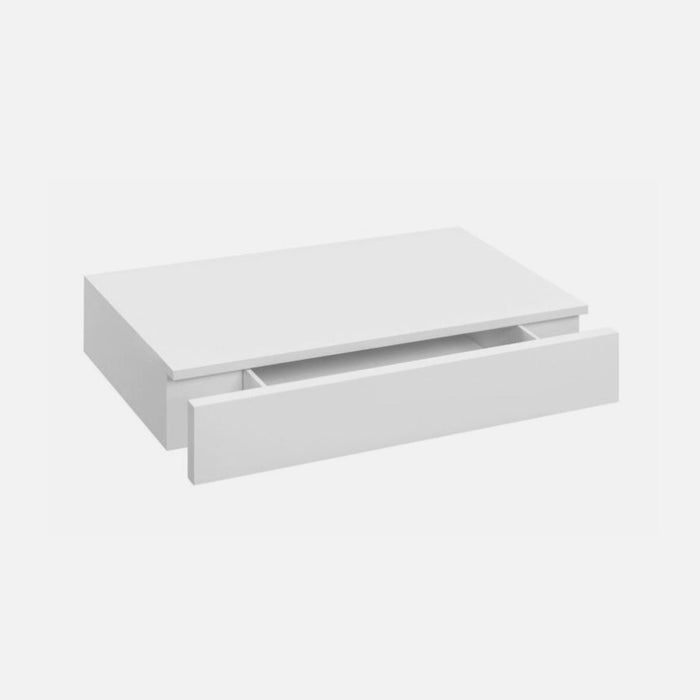 Floating Shelf With Drawer Gloss White 450x250x80mm