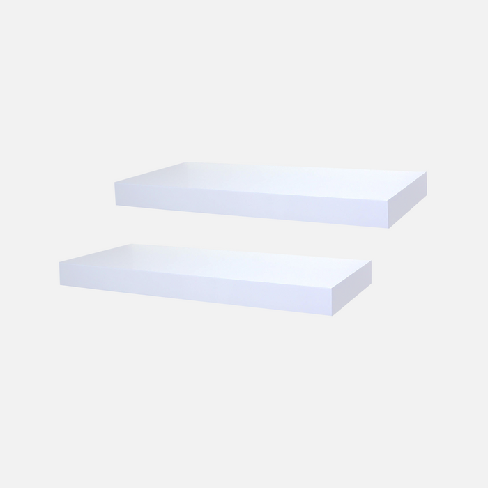 Floating Shelves Gloss White 900x250mm (Double Deal)