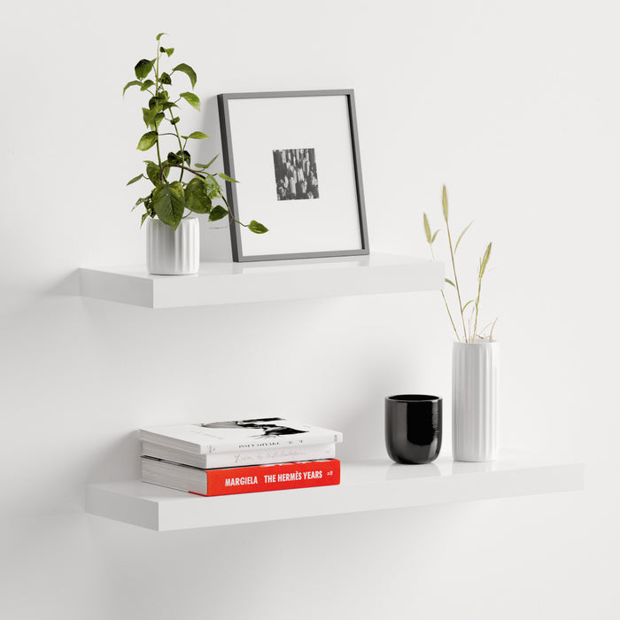 Floating Shelves Gloss White (Double Deal)