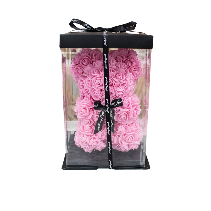 FOAM ROSE TEDDY BEAR 25CM PINK Deventor