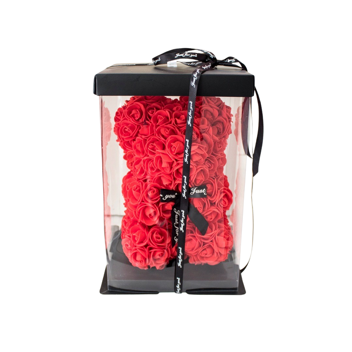 FOAM ROSE TEDDY BEAR 25CM RED Deventor