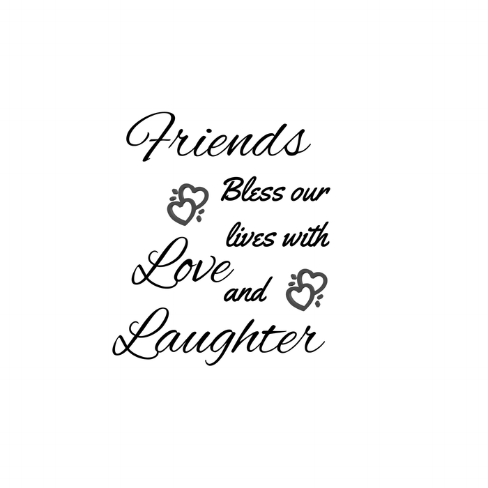 Friends bless our lives with love and laughter - 12oz Insulated Stainless steel Tumbler - UV-DTF Wrapped - Craftique Fusion Ltd